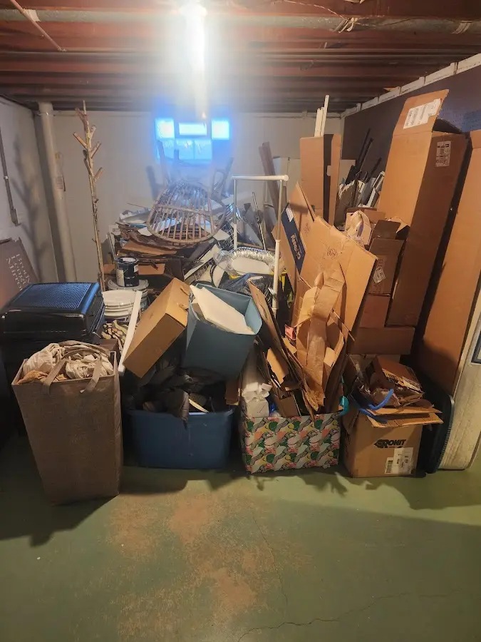 Roll-off dumpster container at job site for Roll Off Dumpster Rental in New Burlington